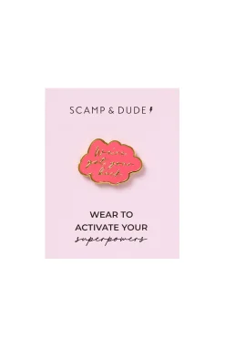 Women Scamp & Dude Coral We've Got Your Back Pin Badge