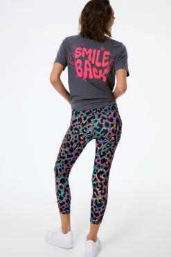 Women Scamp & Dude Dark Khaki with Rainbow Shadow Leopard 7/8 Length Active Leggings