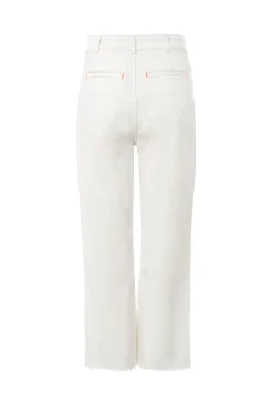 Women Scamp & Dude Ecru Cropped Wide Leg Jeans