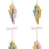 Women Scamp & Dude Gold and Silver Metallic Lightning Bolt Bauble Set of 4