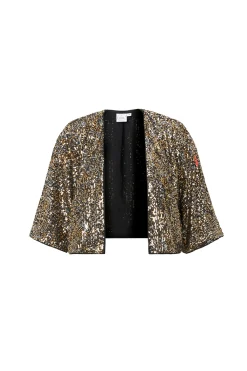 Women Scamp & Dude Gold with Silver Sequin Cropped Jacket