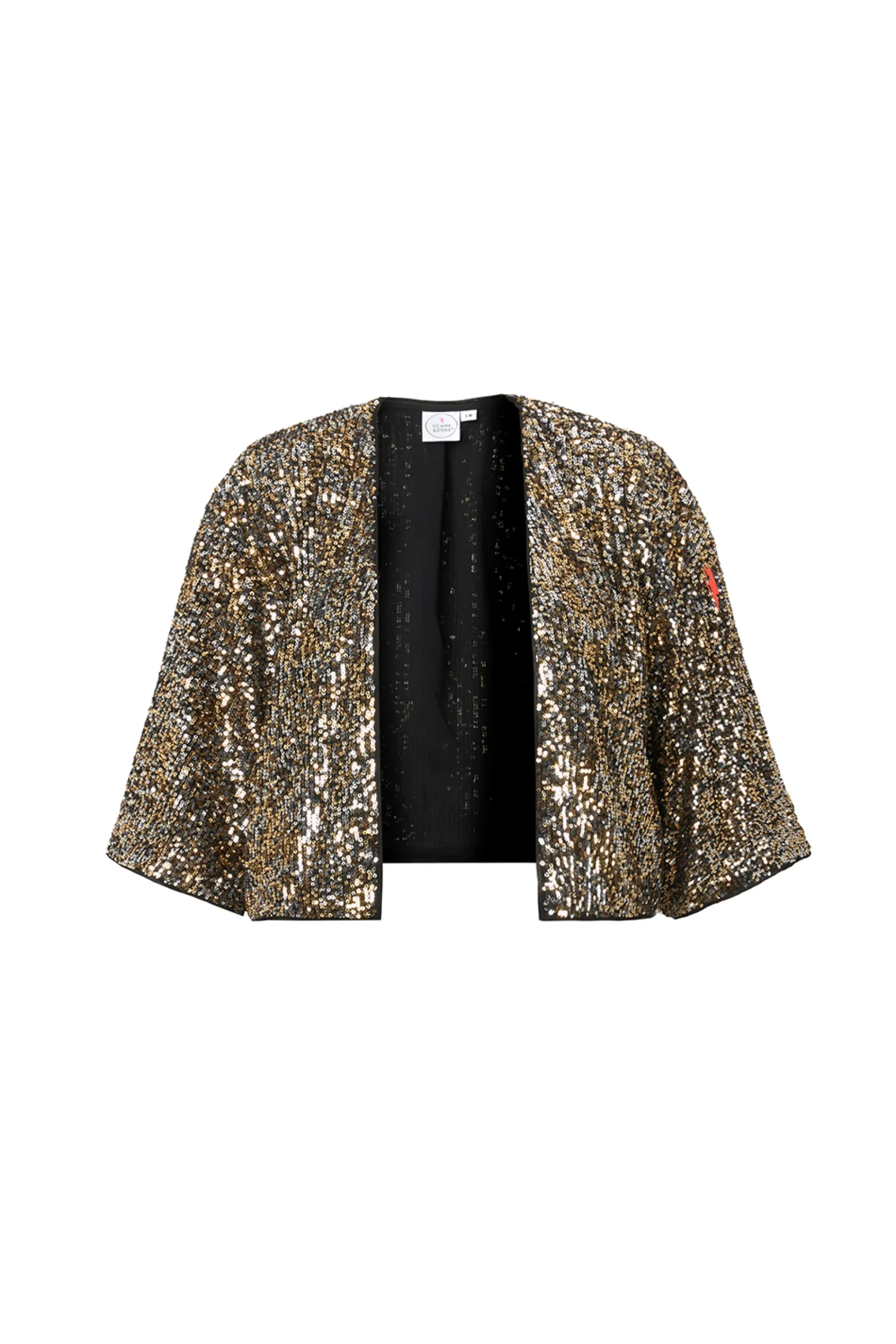 Women Scamp & Dude Gold with Silver Sequin Cropped Jacket