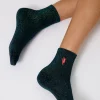 Women Scamp & Dude Green Lurex Socks