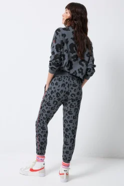 Women Scamp & Dude Grey Leopard Cosy Joggers