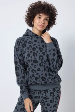Women Scamp & Dude Grey Leopard Hoodie