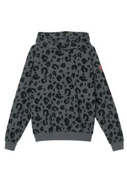 Women Scamp & Dude Grey Leopard Hoodie