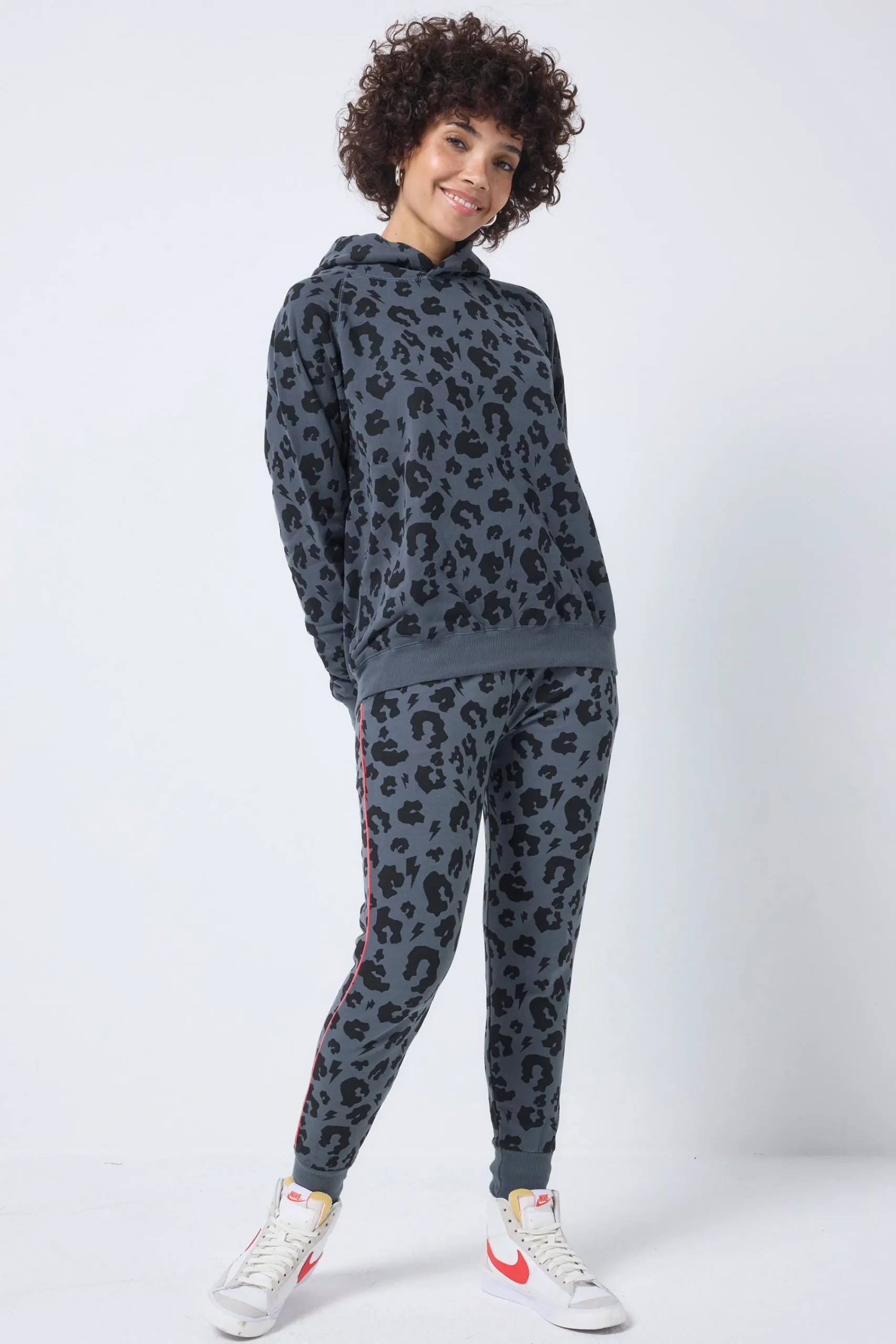 Women Scamp & Dude Grey Leopard Hoodie