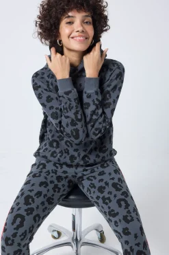 Women Scamp & Dude Grey Leopard Hoodie