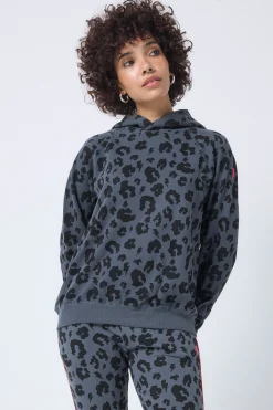 Women Scamp & Dude Grey Leopard Hoodie