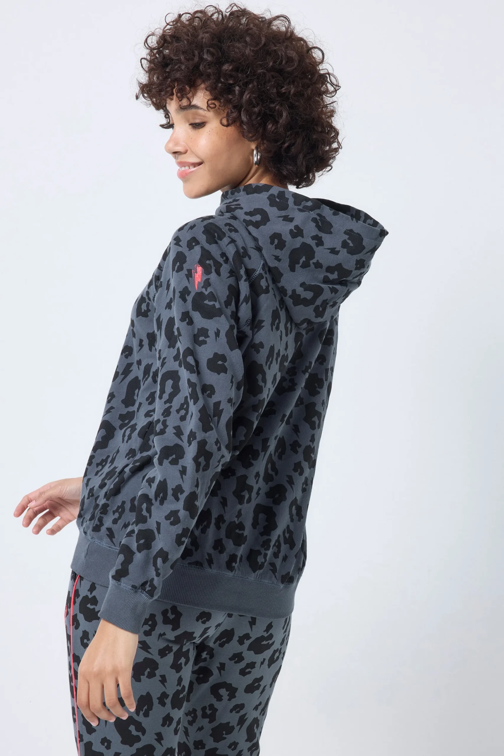 Women Scamp & Dude Grey Leopard Hoodie
