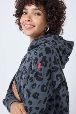 Women Scamp & Dude Grey Leopard Hoodie