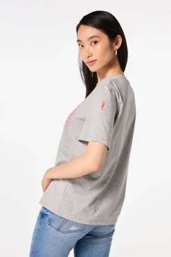 Women Scamp & Dude Grey Marl Smiley Face T-Shirt