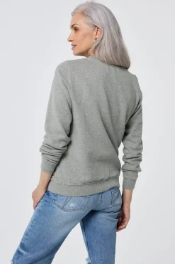 Women Scamp & Dude Grey Marl with Rainbow Foil Smiley Face Classic Sweatshirt