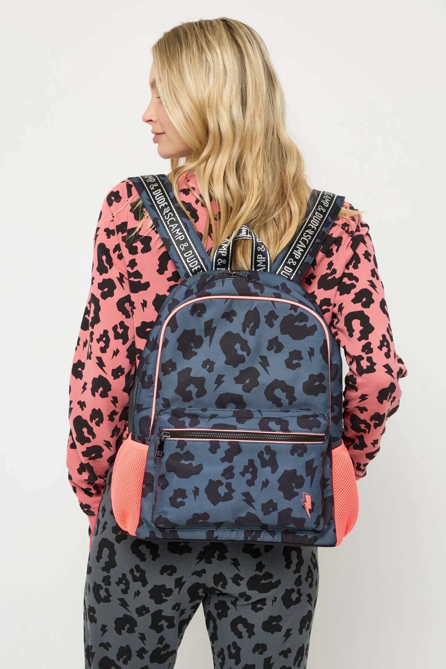 Women Scamp & Dude Grey with Black Leopard Backpack