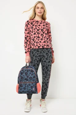 Women Scamp & Dude Grey with Black Leopard Backpack