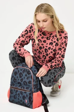 Women Scamp & Dude Grey with Black Leopard Backpack