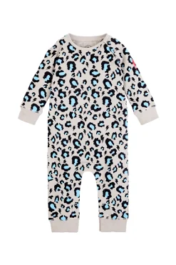 Women Scamp & Dude Grey with Blue and Black Snow Leopard Romper