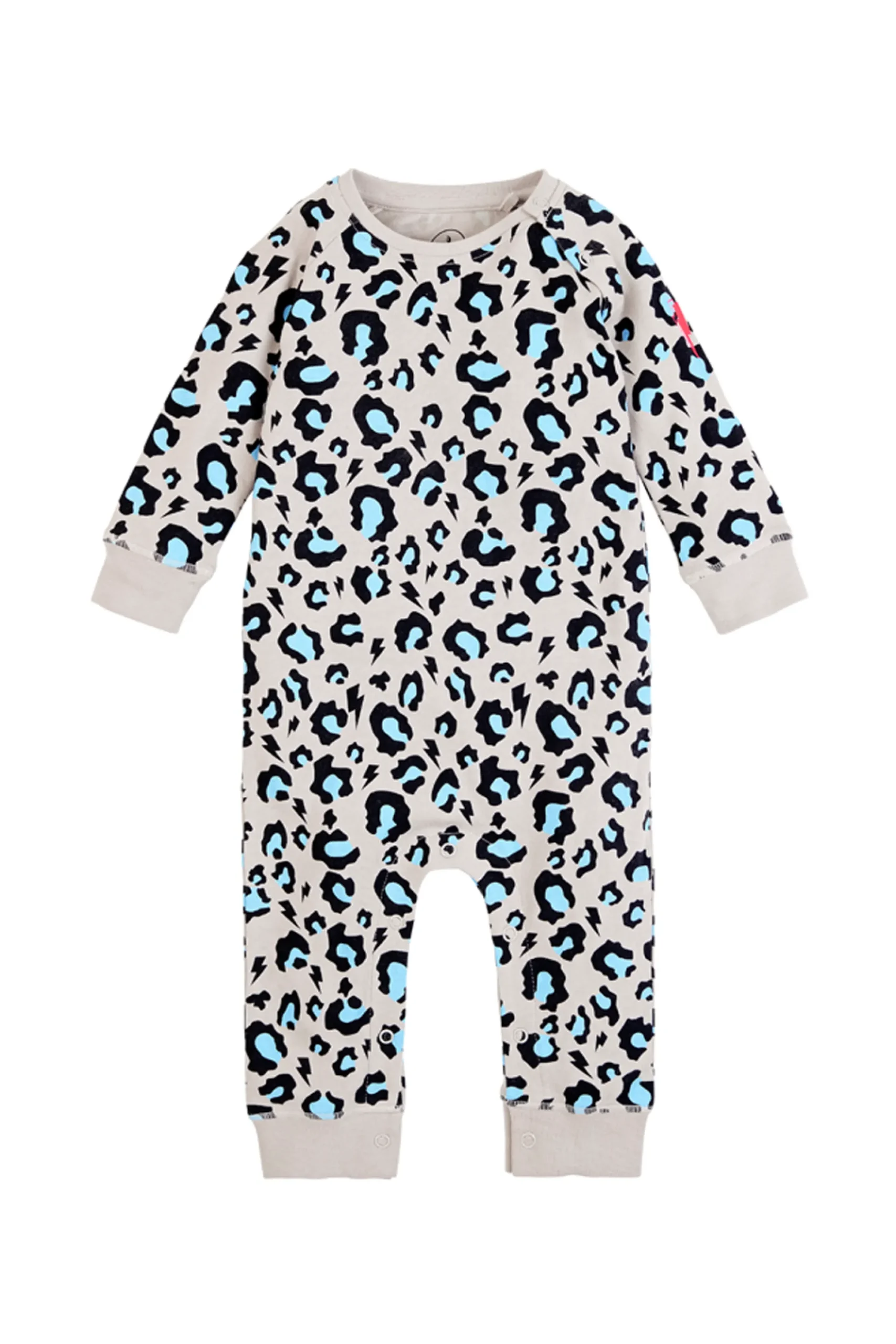 Women Scamp & Dude Grey with Blue and Black Snow Leopard Romper