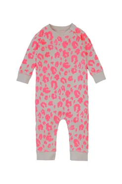 Women Scamp & Dude Grey with Neon Coral Leopard Romper