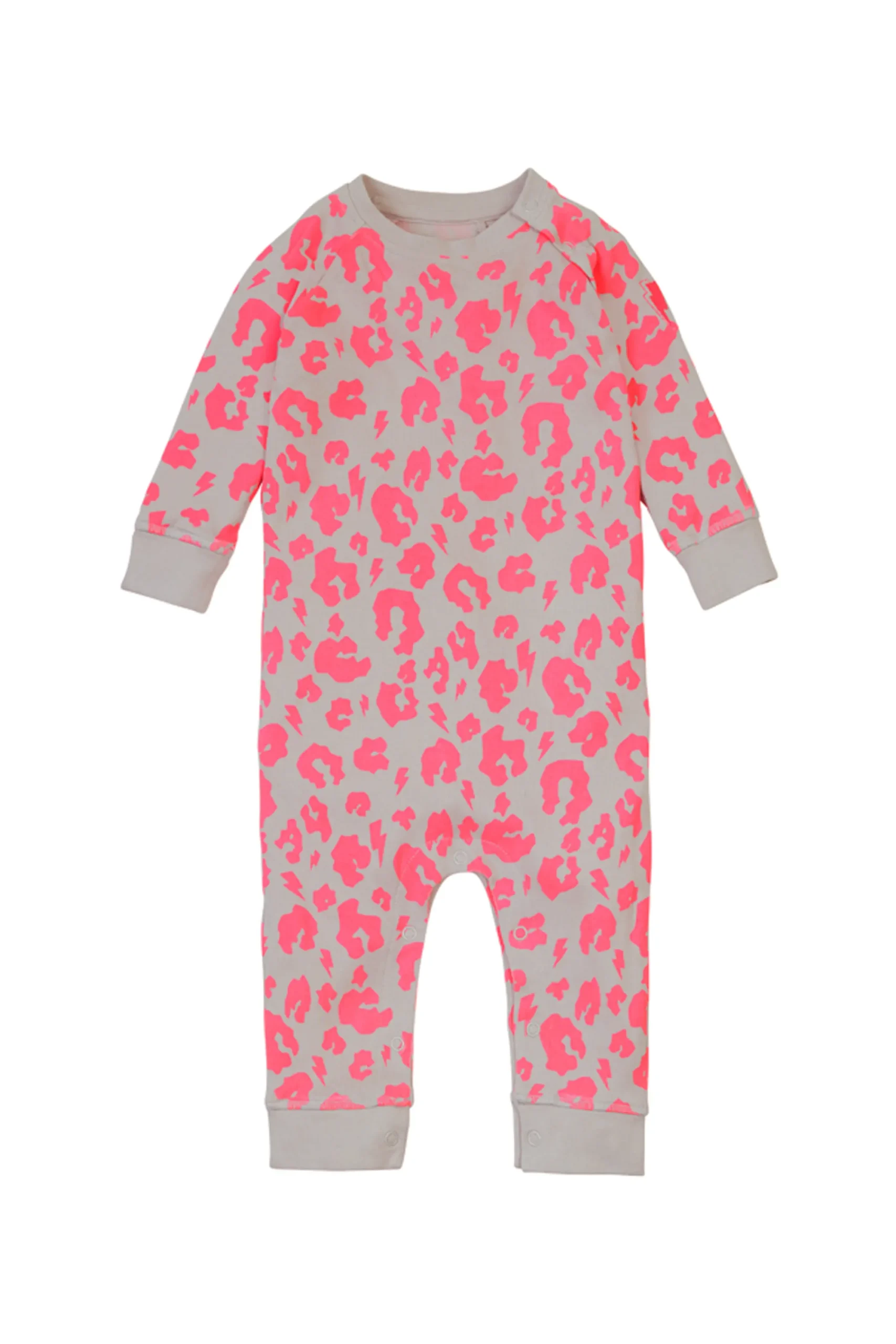 Women Scamp & Dude Grey with Neon Coral Leopard Romper