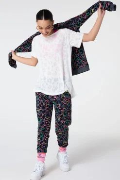 Women Scamp & Dude Grey with Rainbow Shadow Leopard and Lightning Bolt Cosy Joggers