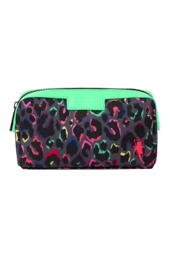 Women Scamp & Dude Grey with Rainbow Shadow Leopard Small Cosmetic Bag