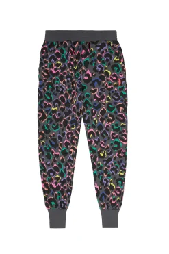 Women Scamp & Dude Grey with Rainbow Shadow Leopard and Lightning Bolt Cosy Joggers