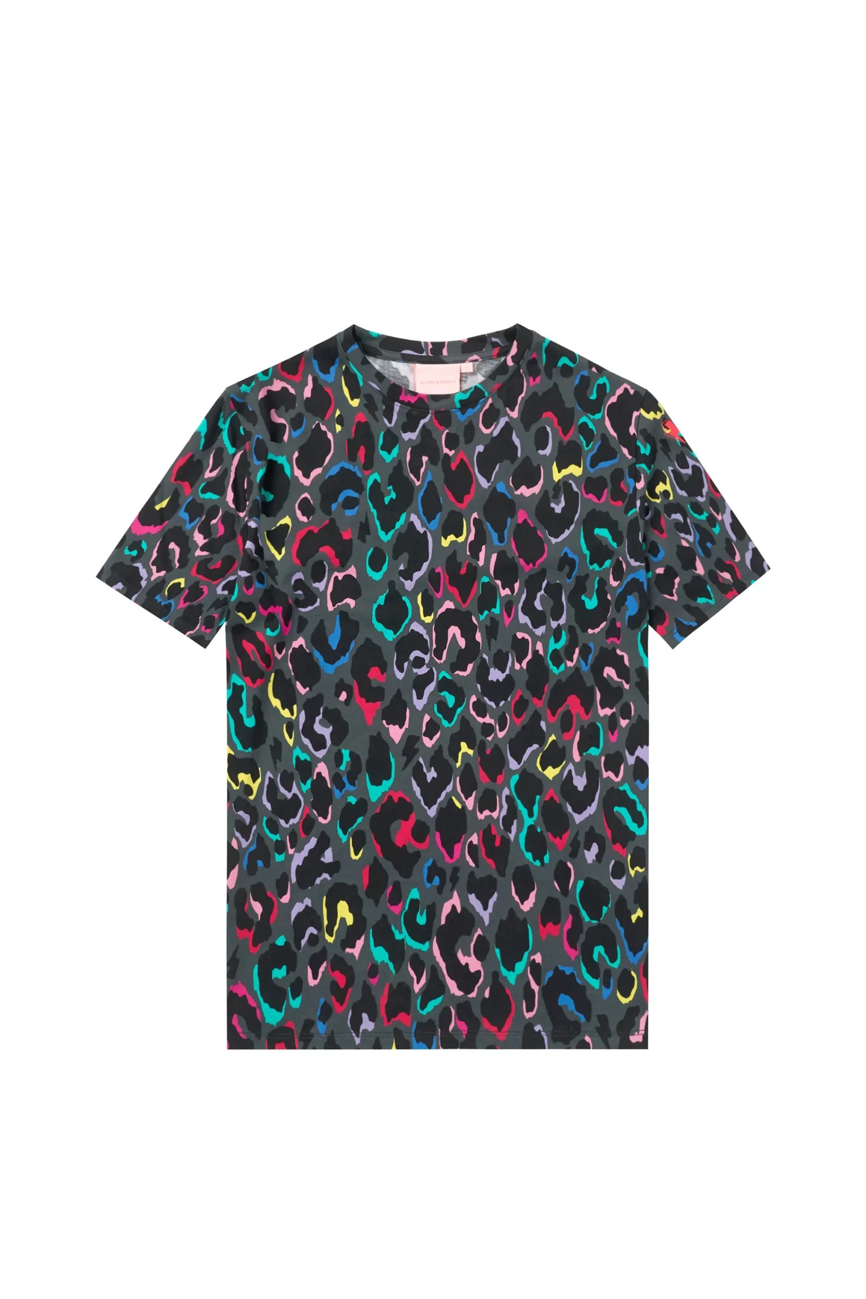 Women Scamp & Dude Grey with Rainbow Shadow Leopard Print T-Shirt