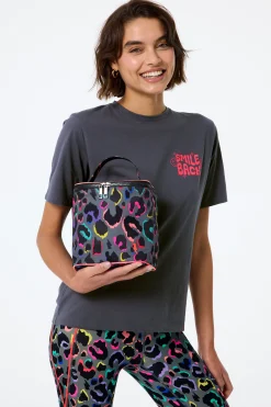 Women Scamp & Dude Grey with Rainbow Shadow Leopard Lunch Bag