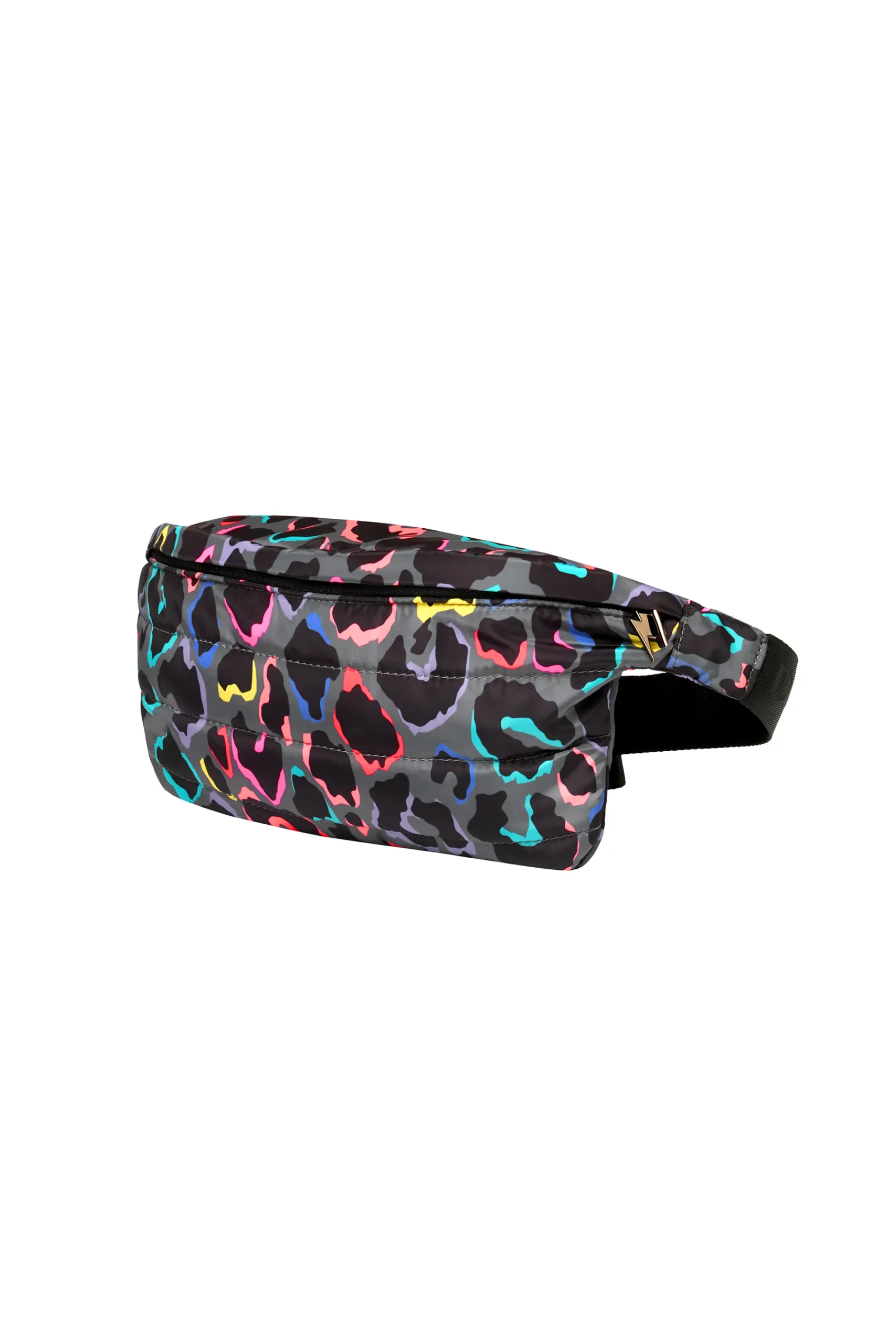 Women Scamp & Dude Grey with Rainbow Shadow Leopard Puffer Bum Bag