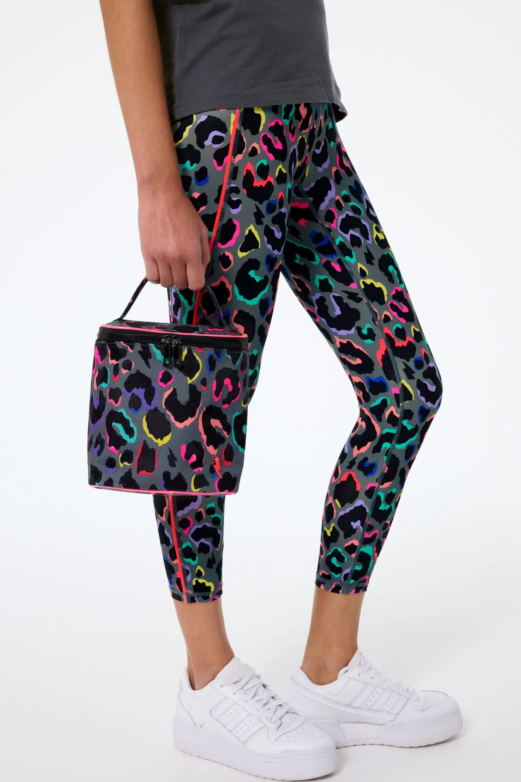 Women Scamp & Dude Grey with Rainbow Shadow Leopard Lunch Bag