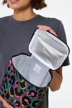 Women Scamp & Dude Grey with Rainbow Shadow Leopard Lunch Bag