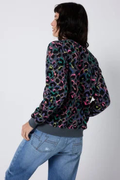 Women Scamp & Dude Grey with Rainbow Shadow Leopard Classic Sweatshirt