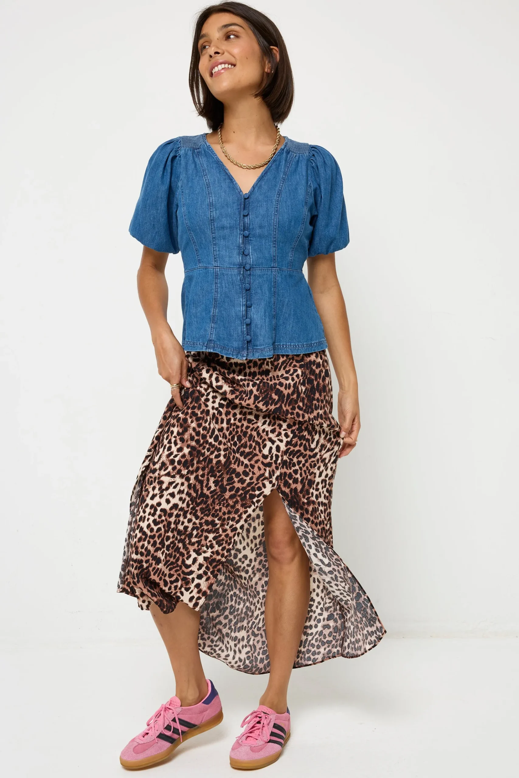 Women Scamp & Dude Indigo Button Through Denim Top