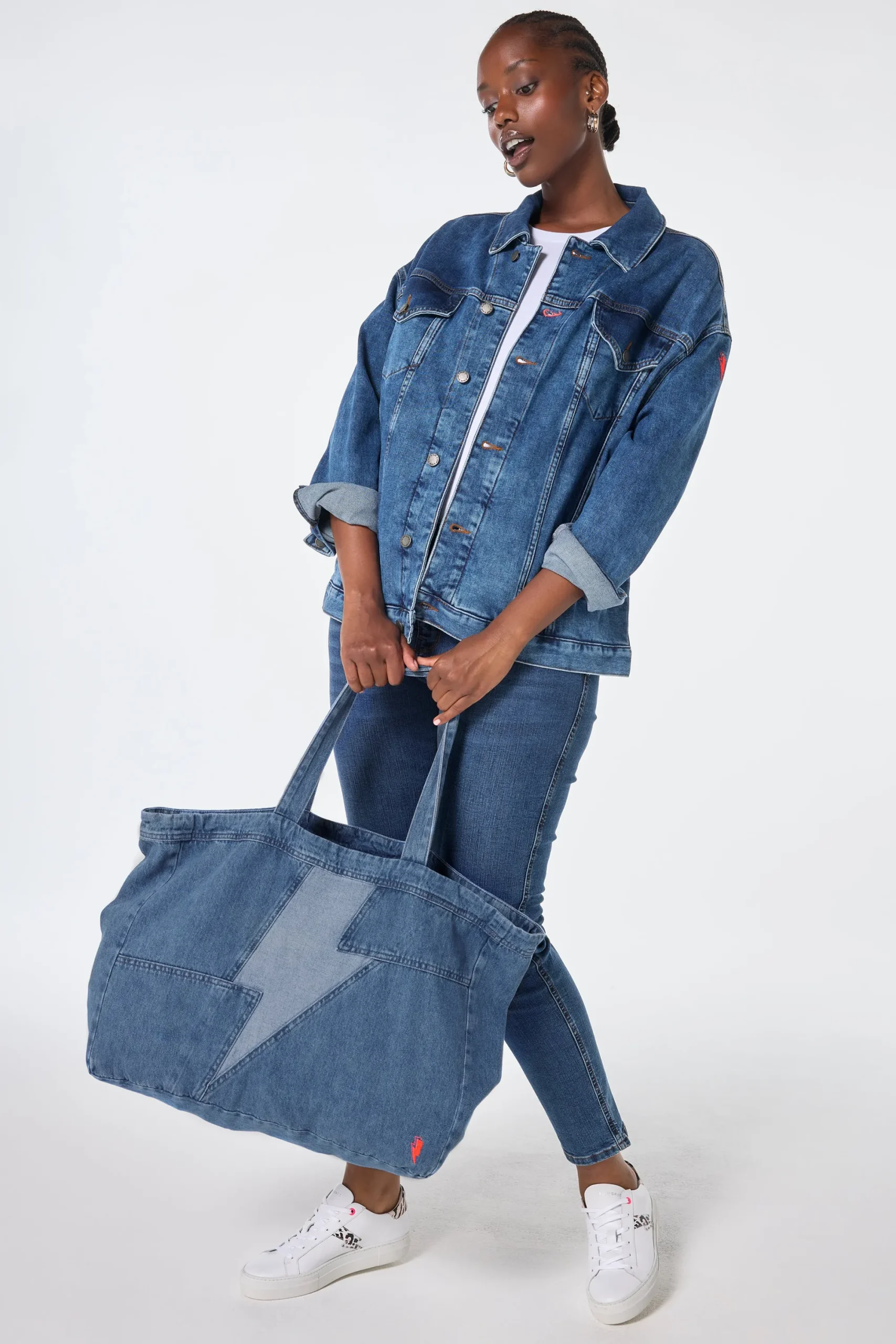 Women Scamp & Dude Indigo Wash Oversized Denim Jacket