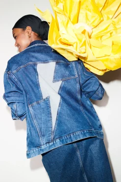 Women Scamp & Dude Indigo Wash Oversized Denim Jacket