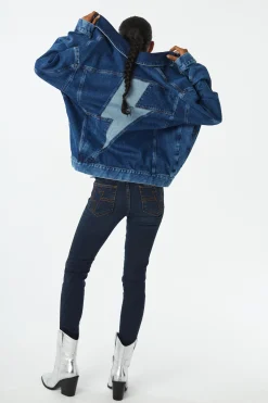 Women Scamp & Dude Indigo Wash Oversized Denim Jacket