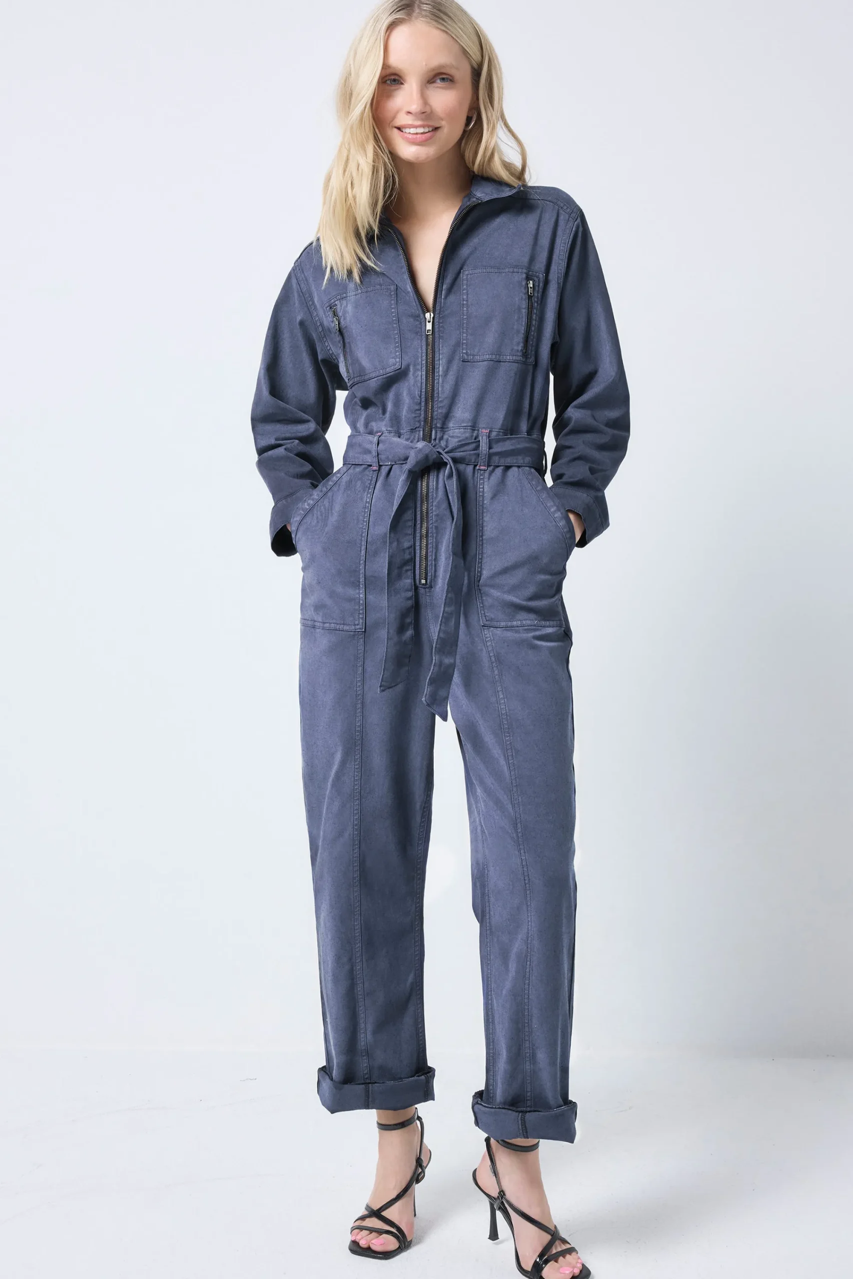 Women Scamp & Dude Ink Blue Utility Jumpsuit with TENCEL™ Lyocell