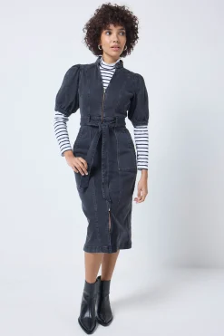 Women Scamp & Dude Ivory with Navy Stripe Long Sleeve Polo Top