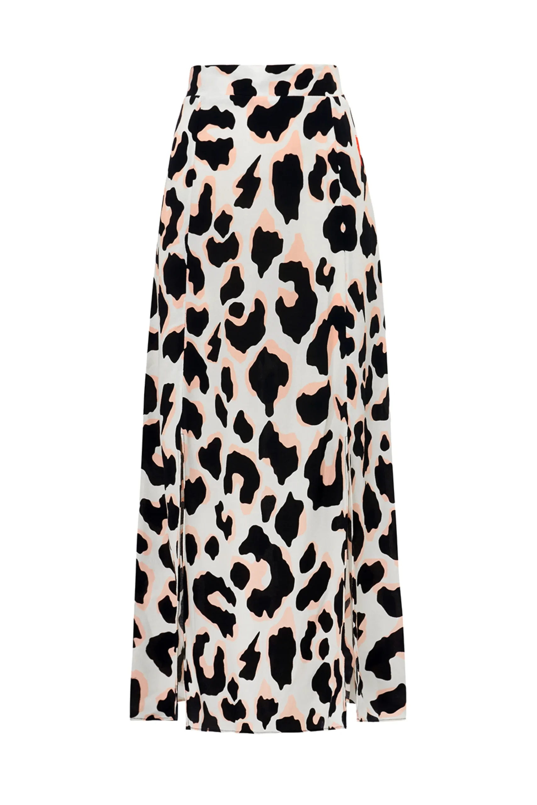 Women Scamp & Dude Ivory with Neutral and Black Mega Shadow Leopard Split Front Skirt