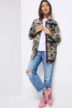 Women Scamp & Dude Khaki Camo Print Organic Cotton Utility Jacket