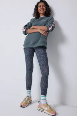 Women Scamp & Dude Khaki Micro Floral Full Length Lightweight Leggings