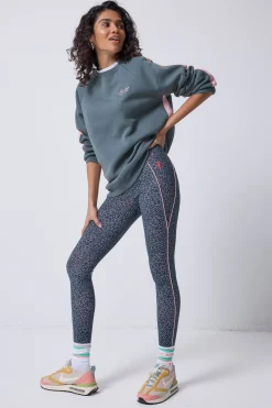 Women Scamp & Dude Khaki Micro Floral Full Length Lightweight Leggings