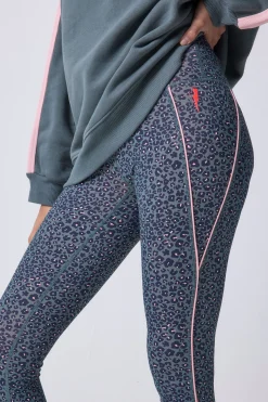 Women Scamp & Dude Khaki Micro Floral Full Length Lightweight Leggings