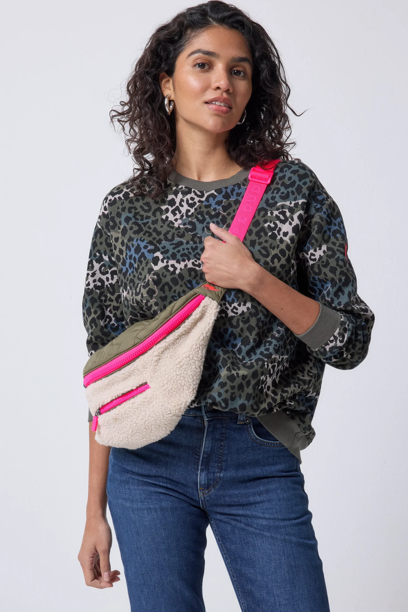 Women Scamp & Dude Khaki Quilted with Borg Bum Bag