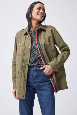 Women Scamp & Dude Khaki Utility Jacket