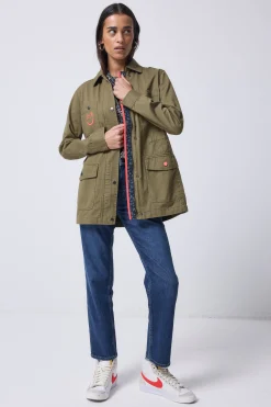 Women Scamp & Dude Khaki Utility Jacket