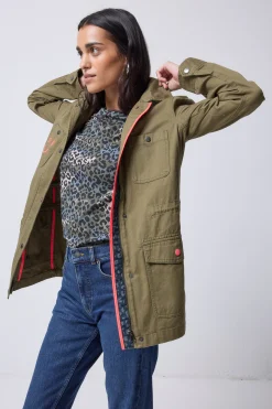 Women Scamp & Dude Khaki Utility Jacket