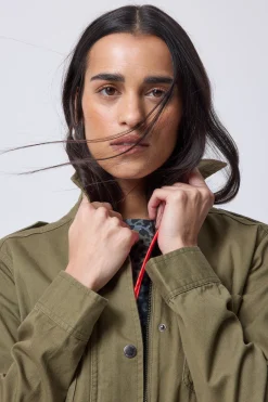 Women Scamp & Dude Khaki Utility Jacket