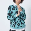 Women Scamp & Dude Khaki with Black Leopard Oversized Sweatshirt